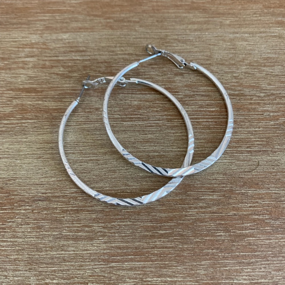 3/$15 silver hoop earrings